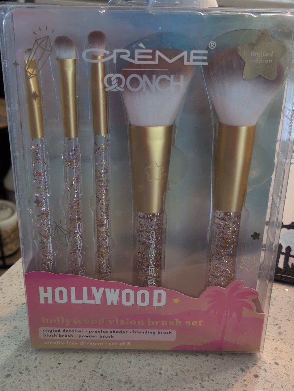 Hollywood Vision Brush Set - Pink & Gold Limited Edition New